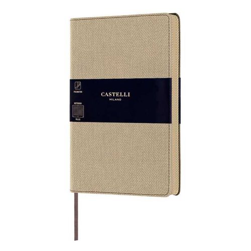 Castelli A5 Ruled Harris Desert Sand Notebook